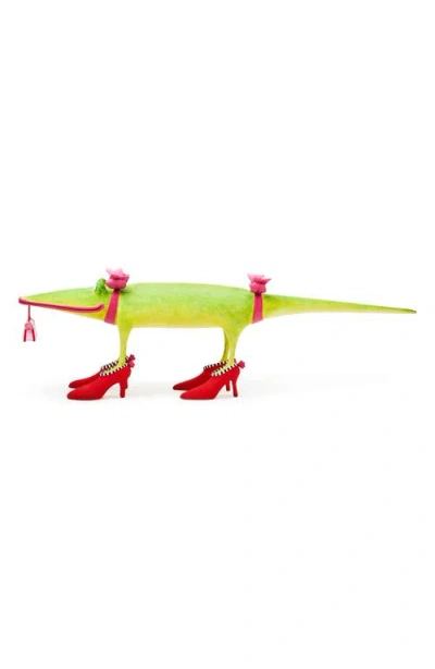 Mackenzie-childs Mackenzie Childs Patience Brewster Gloria Alligator Goes Shopping Figurine In Multi