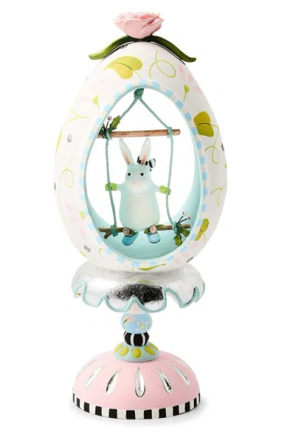 Mackenzie-childs Mackenzie Childs Patience Brewster Rabit Pedestal Egg Figurine In Multi