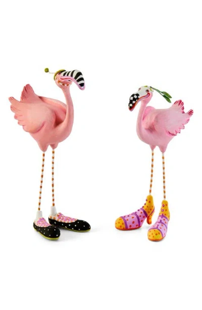 Mackenzie-childs Mackenzie Childs Patience Brewster Sheila & Sheldon Flamingo Figurines In Pink