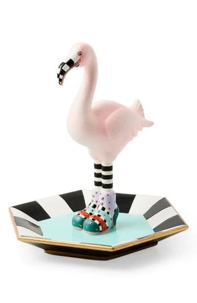 Mackenzie-childs Mackenzie Childs Patience Brewster Sheila Flamingo Trinket Dish In Multi