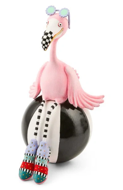 Mackenzie-childs Mackenzie Childs Patience Brewster Shelia Flamingo On Ball Figurine In Multi