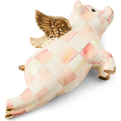Mackenzie-childs Mackenzie Childs Rosy Check Flying Pig Pot Climber In Pink