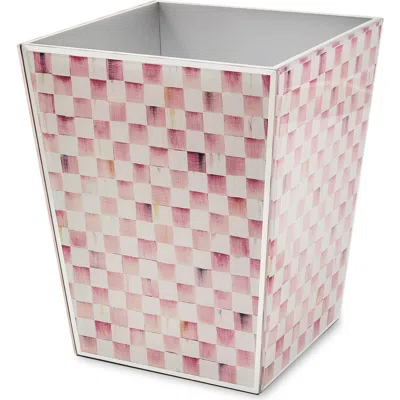 Mackenzie-childs Mackenzie Childs Rosy Check Glass Waste Bin In Multi