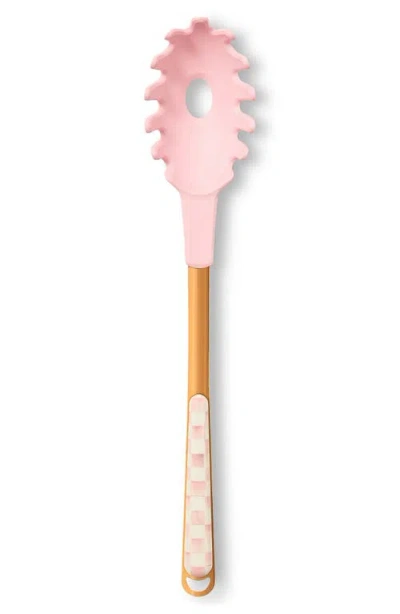 Mackenzie-childs Mackenzie Childs Rosy Check Pasta Spoon In Pink