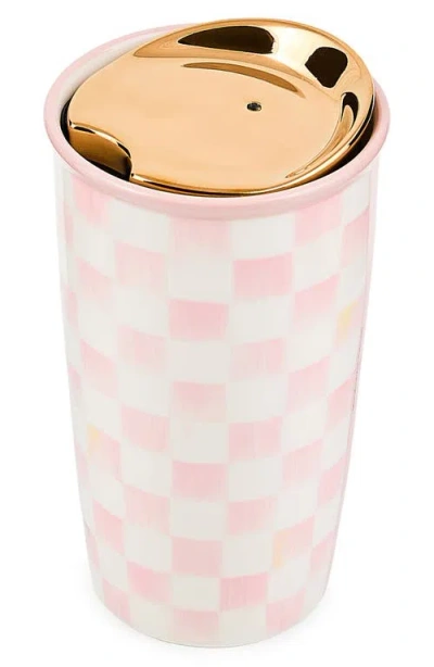 Mackenzie-childs Mackenzie Childs Rosy Check Travel Cup In Pink