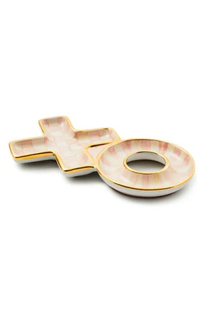 Mackenzie-childs Mackenzie Childs Rosy Check Xo Dish In Pink