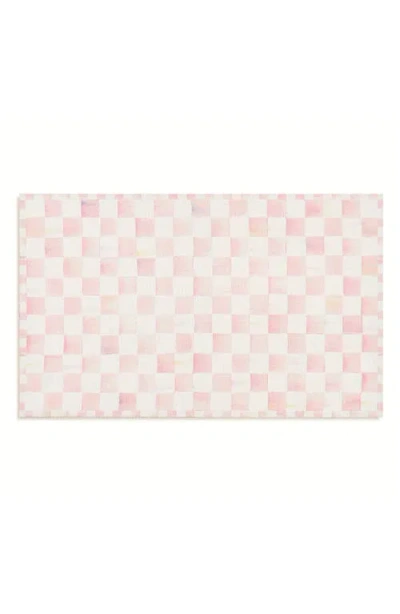 Mackenzie-childs Mackenzie Childs Rosy Checkerboard Machine Washable Rug In Pink