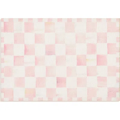 Mackenzie-childs Mackenzie Childs Rosy Checkerboard Machine Washable Rug In Pink