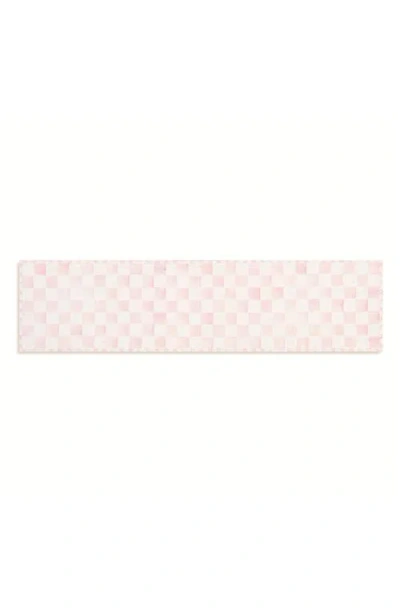 Mackenzie-childs Mackenzie Childs Rosy Checkerboard Machine Washable Runner Rug In Pink