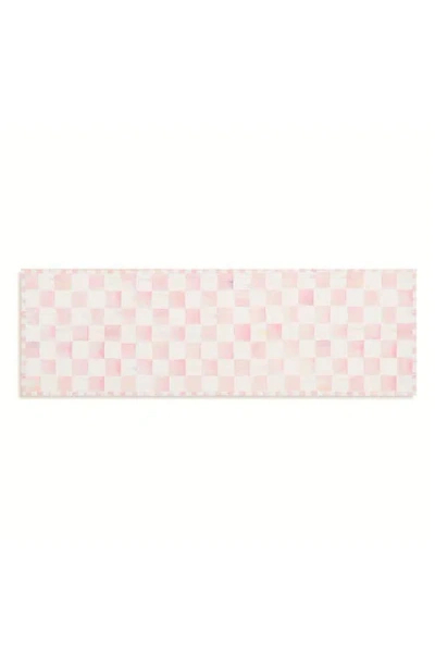 Mackenzie-childs Mackenzie Childs Rosy Checkerboard Machine Washable Runner Rug In Pink