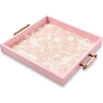 Mackenzie-childs Mackenzie Childs Rosy English Garden Serving Tray In Pink