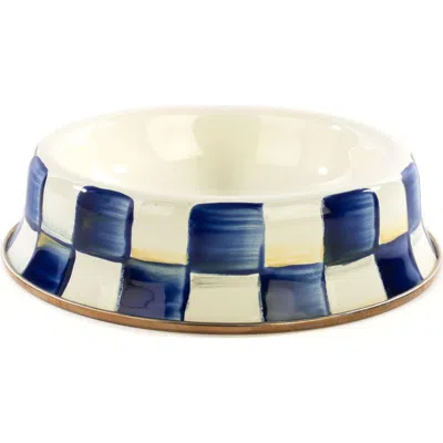 Mackenzie-childs Mackenzie Childs Royal Check Cat Dish In Blue