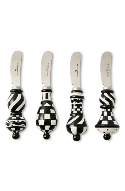 Mackenzie-childs Mackenzie Childs Set Of 4 Courtly Check Party Spreaders In Multi