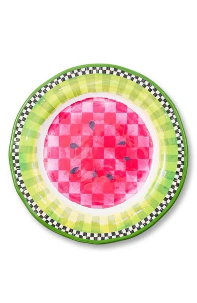 Mackenzie-childs Mackenzie Childs Set Of 4 Watermelon Melamine Dinner Plates In Multi