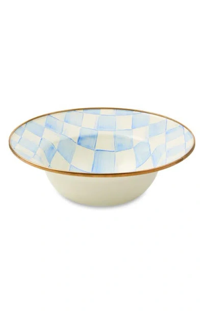 Mackenzie-childs Mackenzie Childs Sky Check Enamel Serving Bowl In Blue