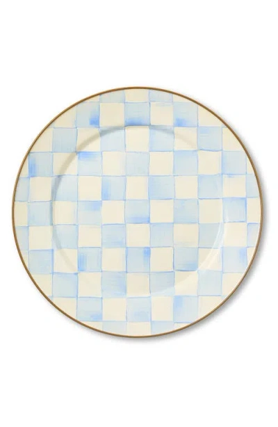 Mackenzie-childs Mackenzie Childs Sky Check Enameled Steel Charger Plate In Blue