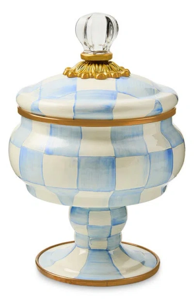 Mackenzie-childs Mackenzie Childs Sky Check Enameled Steel Curiosity Pot In Multi