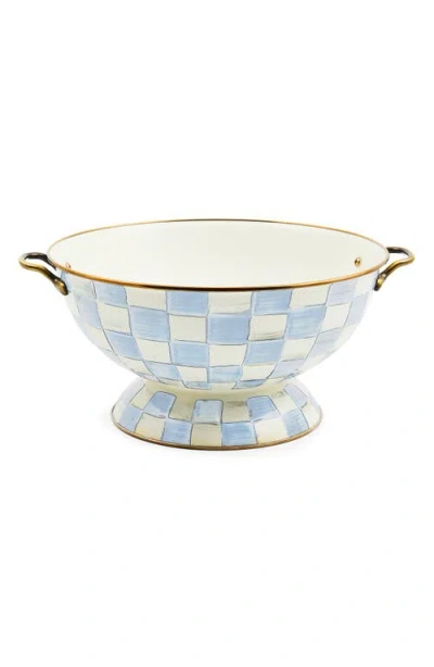 Mackenzie-childs Mackenzie Childs Sky Check Enameled Steel Everything Bowl In Blue
