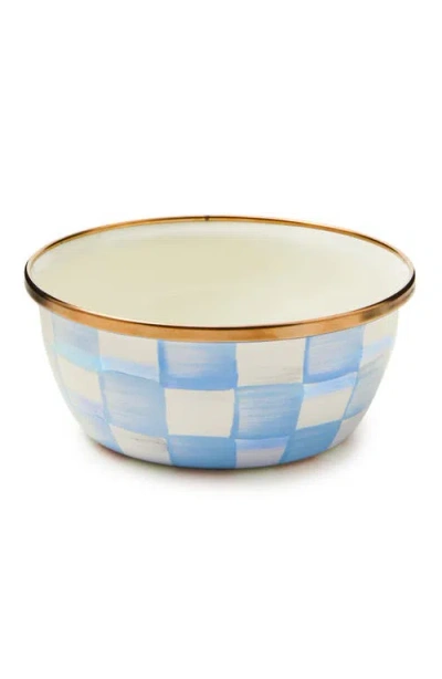 Mackenzie-childs Mackenzie Childs Sky Check Enameled Steel Pinch Bowl In Blue