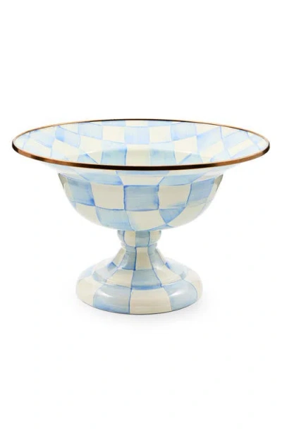 Mackenzie-childs Mackenzie Childs Sky Check Large Compote Bowl In Blue