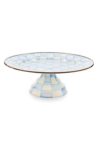 Mackenzie-childs Mackenzie Childs Sky Check Large Pedestal Platter In Multi