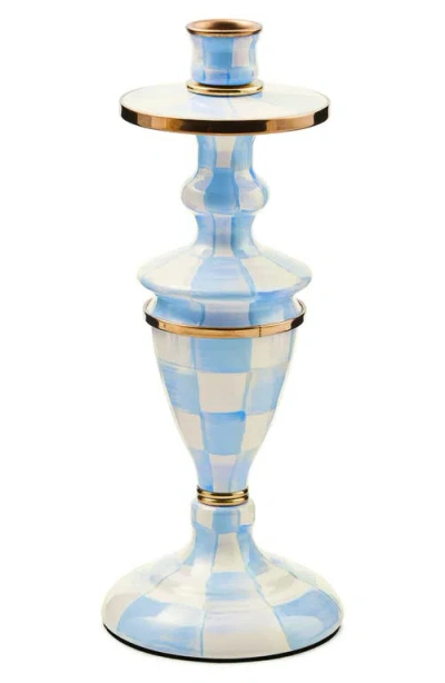Mackenzie-childs Mackenzie Childs Sky Check Medium Candlestick In Blue