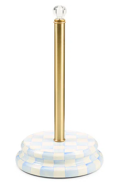 Mackenzie-childs Mackenzie Childs Sky Check Paper Towel Holder In Blue