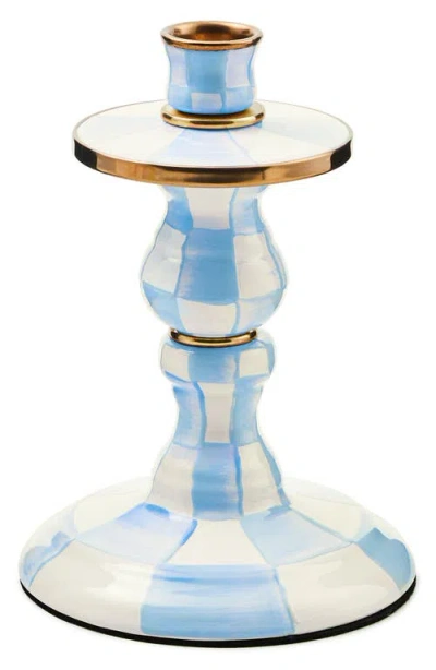 Mackenzie-childs Mackenzie Childs Sky Check Small Candlestick In Blue