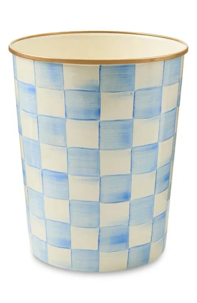 Mackenzie-childs Mackenzie Childs Sky Check Waste Bin In Blue