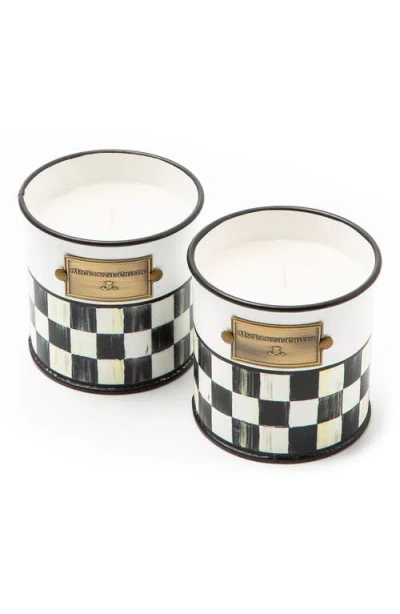 Mackenzie-childs Mackenzie Childs Spectator Checks Set Of 2 Citronella Candles In Black