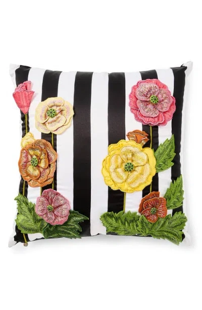 Mackenzie-childs Mackenzie Childs Spring Bouquet Throw Pillow In Black