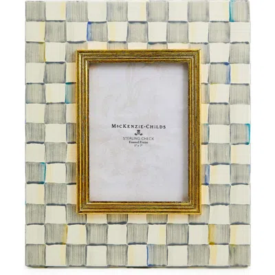Mackenzie-childs Mackenzie Childs Sterling Check Enameled Steel 5 X 7-inch Picture Frame In Multi