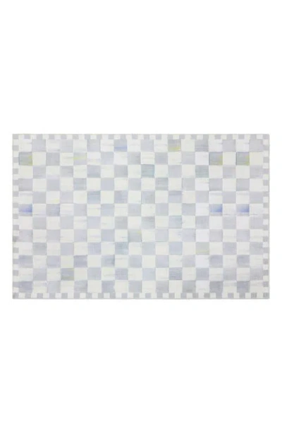 Mackenzie-childs Mackenzie Childs Sterling Check Washable Rug In Gray
