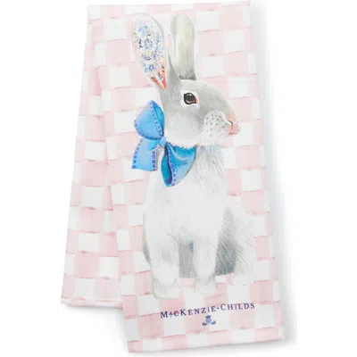 Mackenzie-childs Mackenzie Childs Tattoo Bunny Dish Towel In Pink