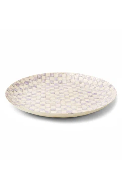 Mackenzie-childs Mackenzie Childs Violet Check Capiz Decorative Bowl In Purple