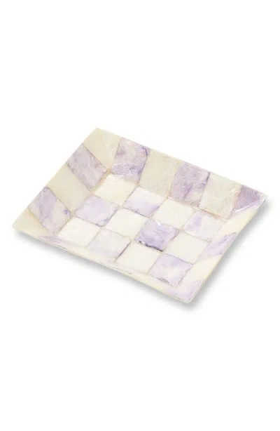Mackenzie-childs Mackenzie Childs Violet Check Capiz Soap Dish In Purple