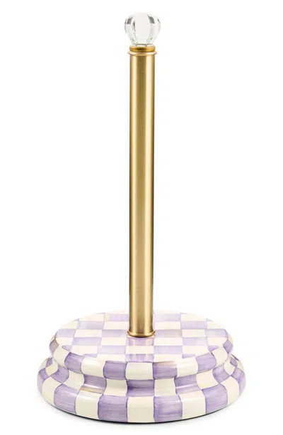 Mackenzie-childs Mackenzie Childs Violet Check Paper Towel Holder In Purple