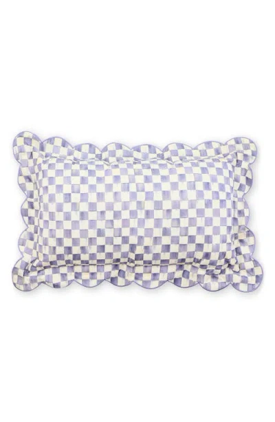 Mackenzie-childs Mackenzie Childs Violet Check Reversible Scallop Lumbar Pillow In Purple