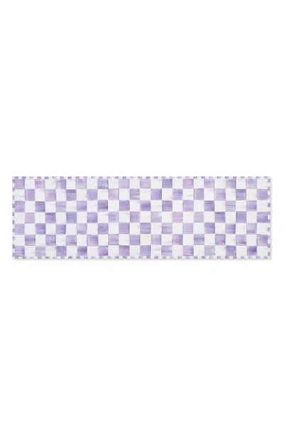 Mackenzie-childs Mackenzie Childs Violet Checkerboard Machine Washable Runner Rug In Purple