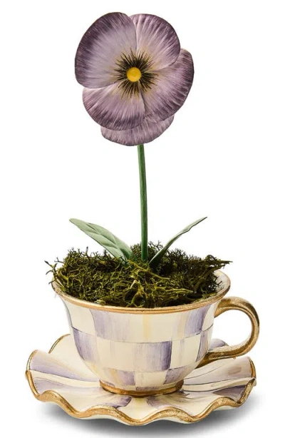 Mackenzie-childs Mackenzie Childs Violet Teacup Pansy In Purple