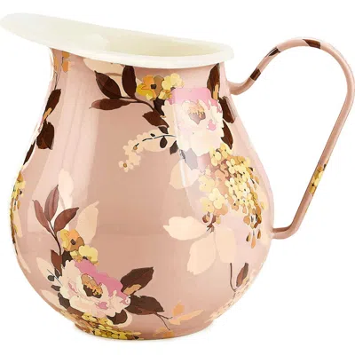 Mackenzie-childs Mackenzie Childs Wild Rose Mauve Enameled Steel 2-quart Pitcher In Gold