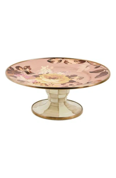Mackenzie-childs Mackenzie Childs Wild Rose Mauve Mini Pedestal Platter In Pink