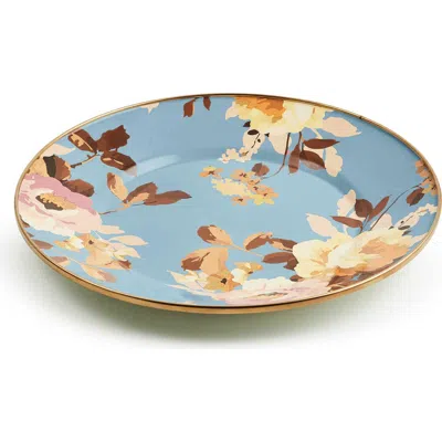 Mackenzie-childs Mackenzie Childs Wild Rose Slate Enameled Steel Dinner Plate In Multi