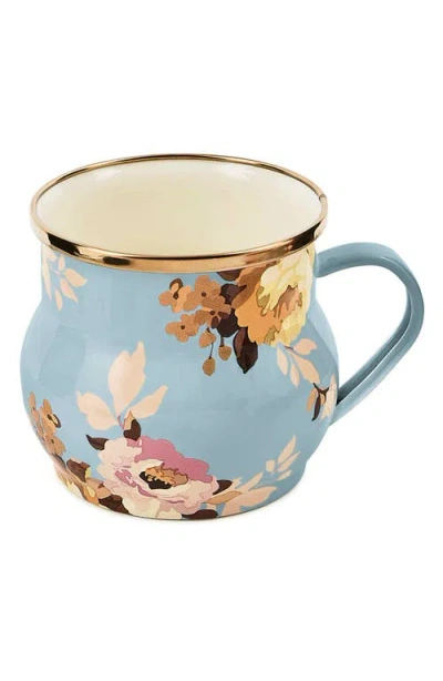 Mackenzie-childs Mackenzie Childs Wild Rose Slate Enameled Steel Mug In Blue