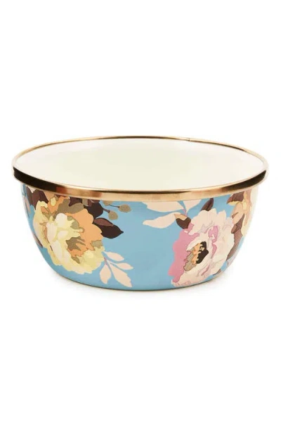 Mackenzie-childs Mackenzie Childs Wild Rose Slate Enameled Steel Pinch Bowl In Blue