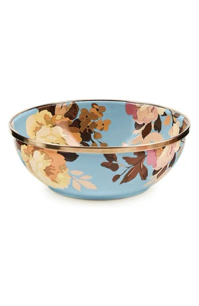 Mackenzie-childs Mackenzie Childs Wild Rose Slate Everyday Bowl In Blue
