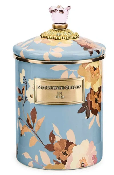 Mackenzie-childs Mackenzie Childs Wild Rose Slate Medium Canister In Blue