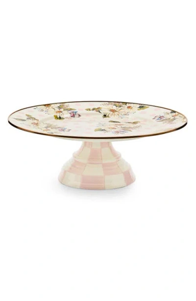 Mackenzie-childs Mackenzie Childs Wildflowers Pink Large Pedestal Platter