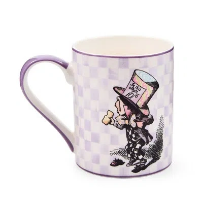 Mackenzie-childs Mad Hatter Mug In White;purple