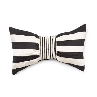 Mackenzie-childs Marquee Bow Lumbar Pillow In Black,white